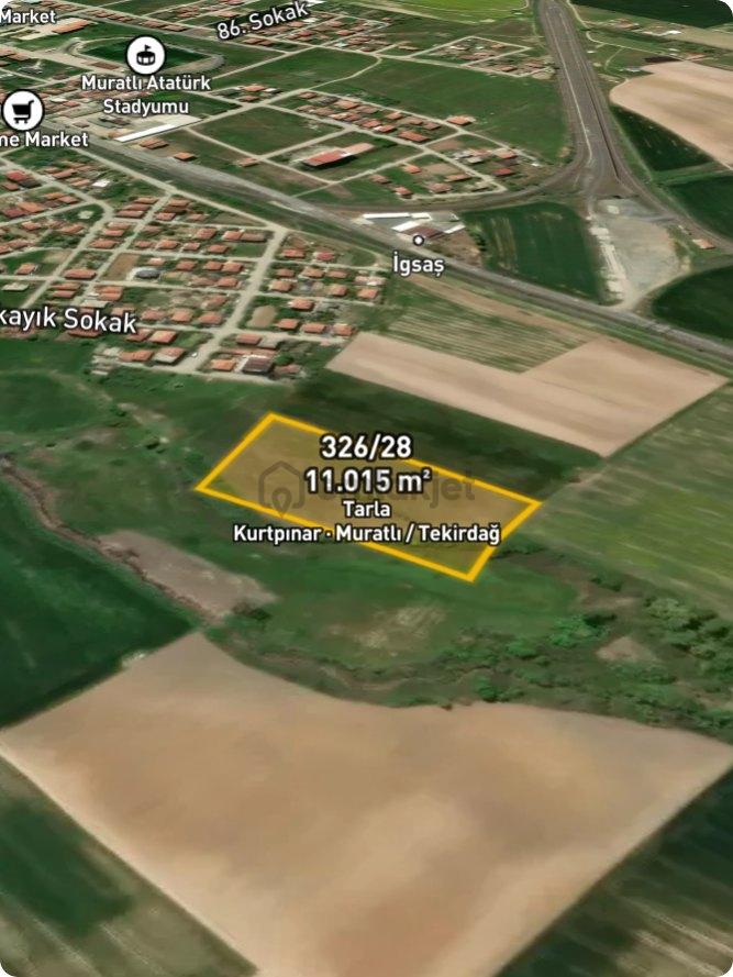 Tekirdağ Muratlıda 11.015 M2 Takasa Açık Tarla - 2