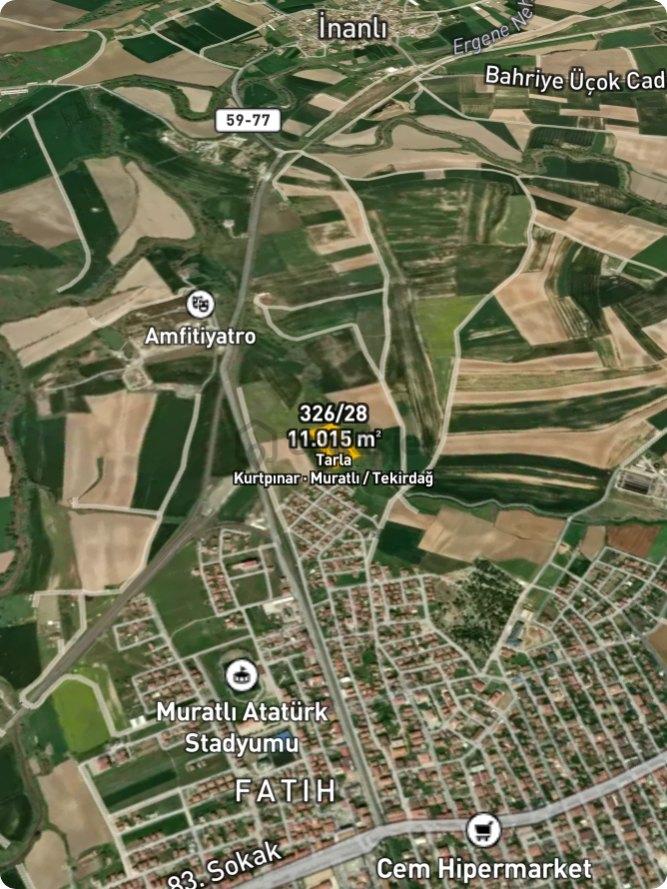 Tekirdağ Muratlıda 11.015 M2 Takasa Açık Tarla - 3