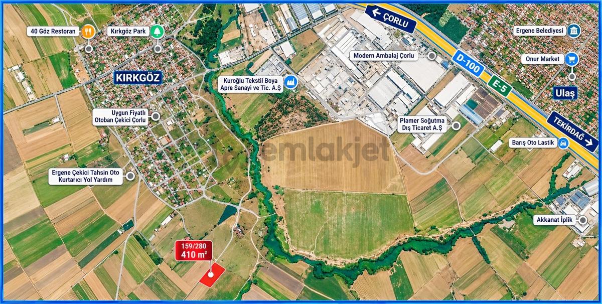 Ergene Kırkgöz'de 410 M² D-100'e Yakın Satılık Arsa - 6