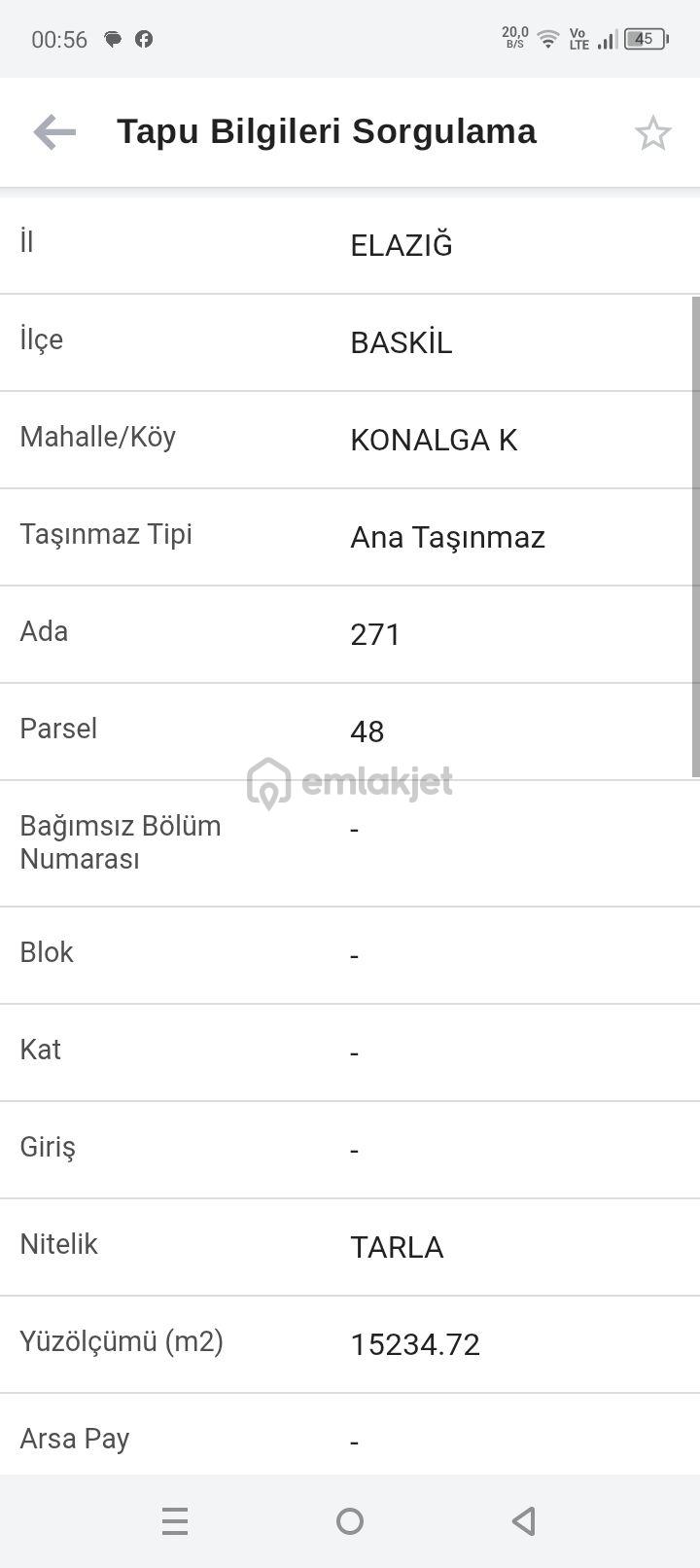 Sahibinden Baskil Konalga Köyü'nde Satılık 15.234 M² Geniş Tarla - 3