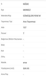 Niğde Gümüşler Sahibinden Acil!! Satılık Arsa Fiyatı Düşürdükkk Niğde Gümüşler Sahibinden Acil!! Satılık Arsa Fiyatı Düşürdükkk