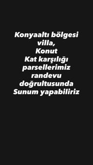 Konyaaltı Bölgesi Villa Ve Konut Kat Karşılığı Konyaaltı Bölgesi Villa Ve Konut Kat Karşılığı