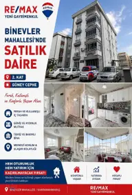 Remax Yeni'den Binevler Satılık Arakat Balkonlu 2+1 Daire Remax Yeni'den Binevler Satılık Arakat Balkonlu 2+1 Daire