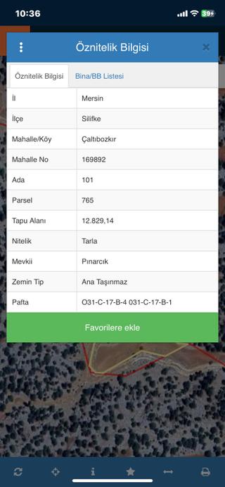 Mersin Silifke Caltıbozkır Köyü Satlık Tarla