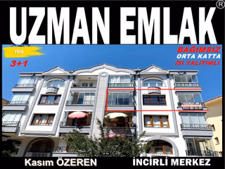 --sadece Memura--incirli Mh. Orta Katta Bağımsız Isı Yalıtımlı,kilerli Yapılı Yeni Boyalı 3+1 Daire