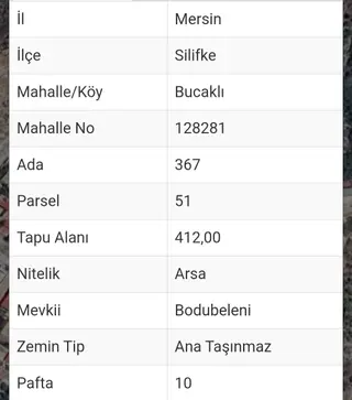 Silifke Ankara Mahallesinde Satılık Parsel