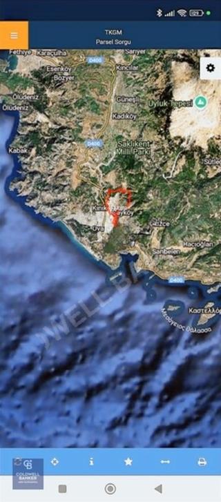 Kaş/kalkan/çavdır'da Tek Ve Kök Tapu Deniz Manzaralı Tarla