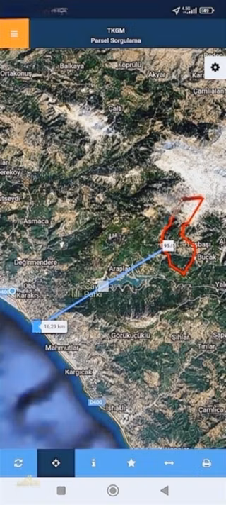 Alanya Öteköy 4977 M2 Bahce Ve Ev Yapmaya Uygun Tarla