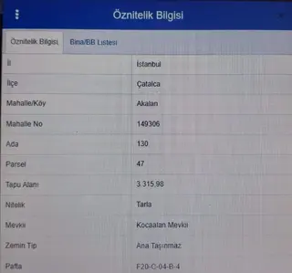 İstanbul Çatalca Akalan Mah. De Satlık Hisseli Yatırımlık Tarla