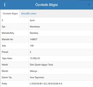Menderes Dereköy'de Fırsat Satılık Tarla (içi Dolu)