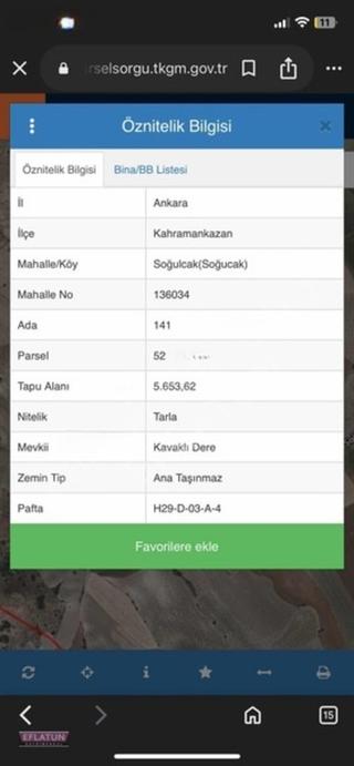 Ankara Kazan Da Satılık Tek Tapu 5.5 Dönüm Arsa