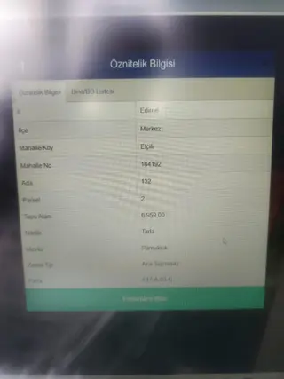 Edirne Elçili Köyünde Satılık Tarla