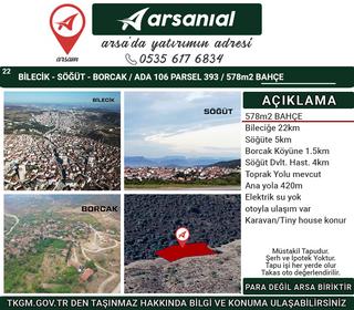 Bilecik-söğüt-borcak-satılık 578m2bahçe