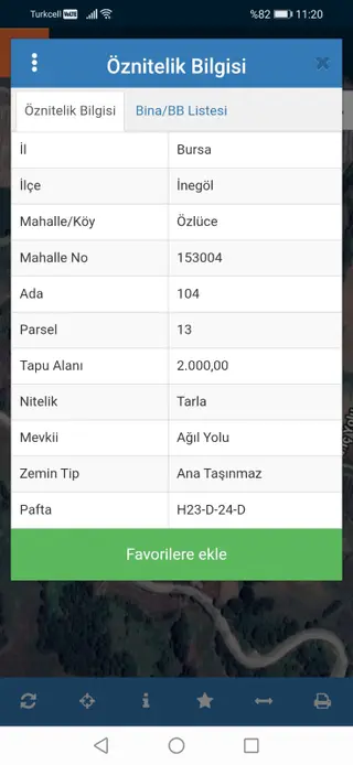 Bursa İnegöl Özlücede Satılık Tarla