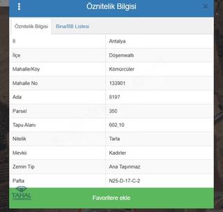 Antalya Döşemealtı Kömürcüler'de Yatırımlık Satılık 602 M2 Tarla Antalya Döşemealtı Kömürcüler'de Yatırımlık Satılık 602 M2 Tarla