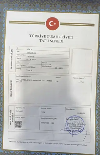 Yuşa'dan 3200m2 Müstakil Tapu İstanbul'dan Tapu Teslim