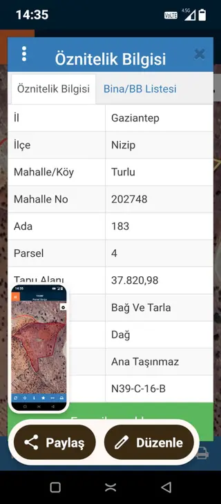 Nizip Tokiye Yakın Arazimiz Satılıktır.