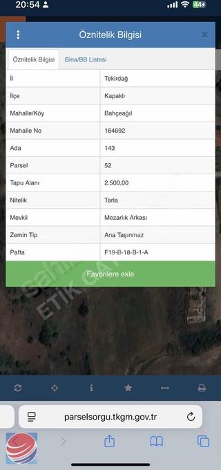 Kapaklı Bahçeağılda İmara 20 Metre Mesafede Kelepir Arazi Kapaklı Bahçeağılda İmara 20 Metre Mesafede Kelepir Arazi