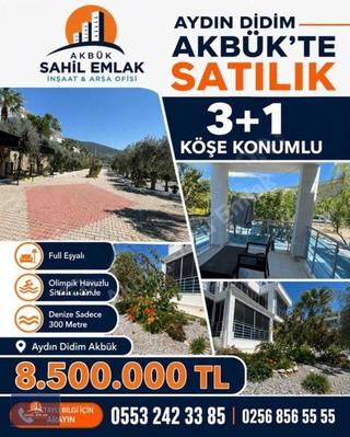 Akbükte Denize 250 Metre Eşyalı Lüks 3+1!