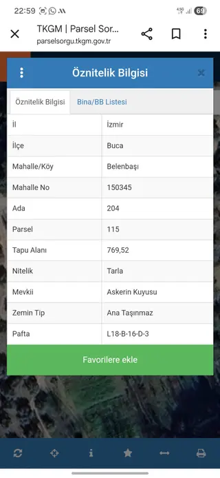 Asil'den Buca Belenbaşında 759 M2 Satılık Tarla Asil'den Buca Belenbaşında 759 M2 Satılık Tarla