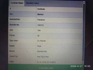 Kırıkkale Merkez Pazarcık'ta 21.750 M2 Satılık Tarla