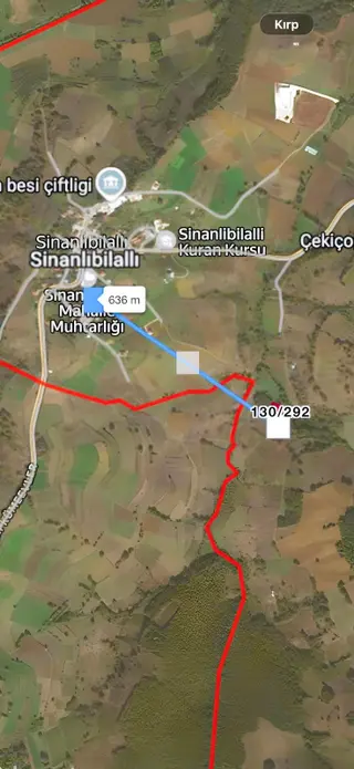 Sinanlıbilallı'da Müstakil Tapulu Net 1..091,61 M2 Yol'lu Arazi
