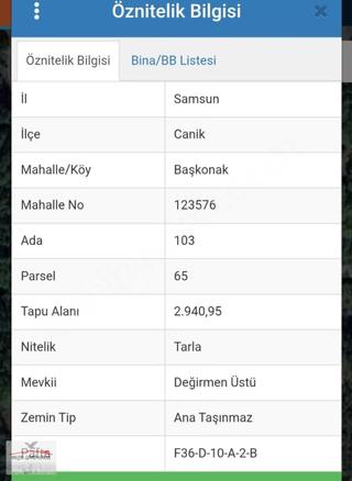 Samsun Canik Başkonak Da Fındık Bahçesi Yola Cephe