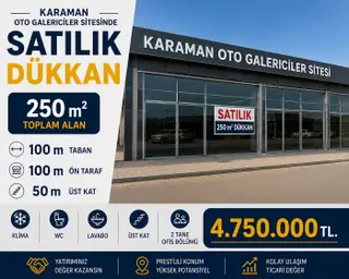Emlaknomi'den Oto Galericiler Sitesinde 250m2 Satılık Dükkan Emlaknomi'den Oto Galericiler Sitesinde 250m2 Satılık Dükkan