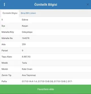 Edirne Keşan Gökçetepe’de 8.887,93 M² Satılık Arazi