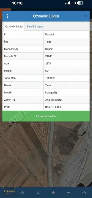 Kepez Mahallesi Yola Sıfır Tek Tapu Tarla