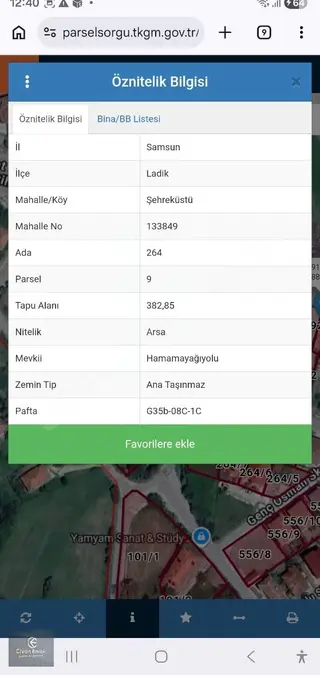 Ladıkte 4 Kata Imarlı Satılık Arsa