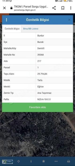 Bucak Demirli De Satılık Tarla