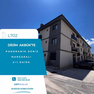 Didim Akbük'te Panoramik Deniz Manzaralı 2+1 Daire