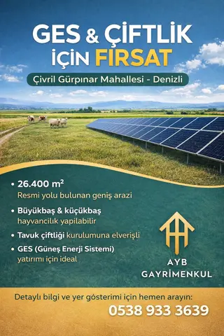 Çivril Gürpınar Mah. Ges // Çiftlik İçin Uygun Marjinal Tarla