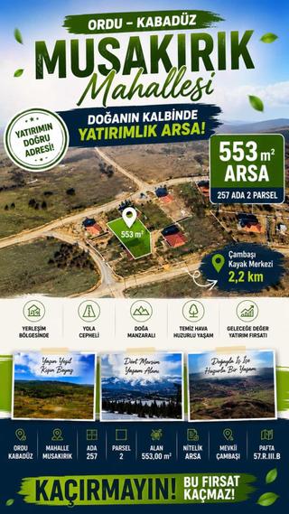 Çambaşı Yaylasında Manzaraya Hakim, Müstakil Parsel 553m² Arsa