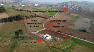 Karataş'tan 8125 M2 Elektriği Yolu Suyu 75m2 1+1 Evi Olan Arazi
