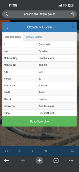 Sahibinden Büyükanafarta Ovasında Satılık Denize Ve Köye Yakın Tarla