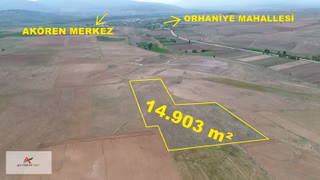 Akören/orhaniye'de 14.903m2 Müstakil Tapu-yolu Var-fırsat Arazi