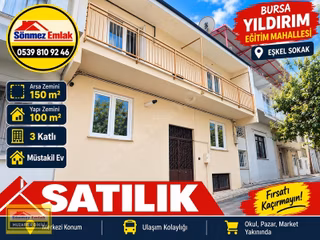 Yıldırım Eğitim Mh Eşkel Sk Satılık İkikatlı 350m2 Müstakil Ev