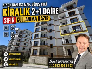 Afyon Kanlıca Gökçe Toki'de Kiralık 2+1 Arakat Daire