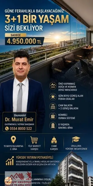 Samsun Atakum File Market Yanı Satılık 3+1 Daire