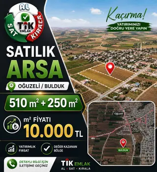 📍 Oğuzeli’nde Satılık 510 M² Ve 250 M² Arsalar | M² Fiyatı 10.000 Tl
