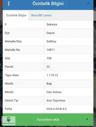 Sakarya / Geyve/ Safibey'de Fırsat Arsa
