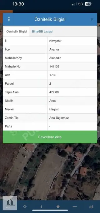 Avanos Alaaddin'de Satılık Konut İmarlı Arsa - 472m²