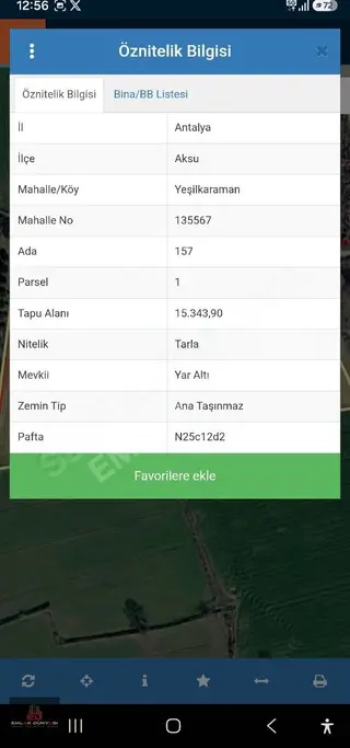 Aksu Yeşilkaramanda 15.343 M2 Yatırımlık Tarla/ Takasa Açık