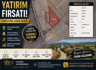 Denizli Baklan Konak'da 8.796 M2 Yatırım Fırsatı