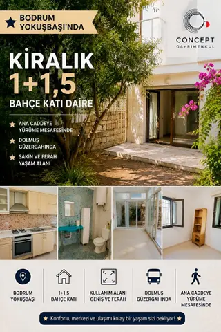 Bodrum Yokuşbaşı'nda Kiralık Bahçe Katı Daire