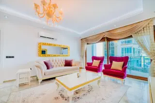 Alanya Kestel'de Denize Sıfır Site İçerisinde Eşyalı Satılık 2+1