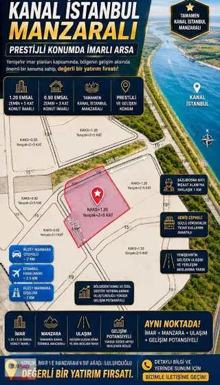 Sazlıbosna'da Kanal İstanbul'a Cephe Fırsat 1.20 Emsal