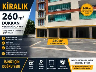 Fırat Mahallesinde Kiralık 260 M² Dükkân & Mağaza
